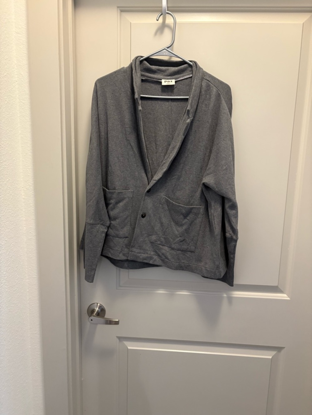 Pact Airplane Relaxed Blazer Grey Heather Organic Cotton NWOT Size S - Picture 4 of 6